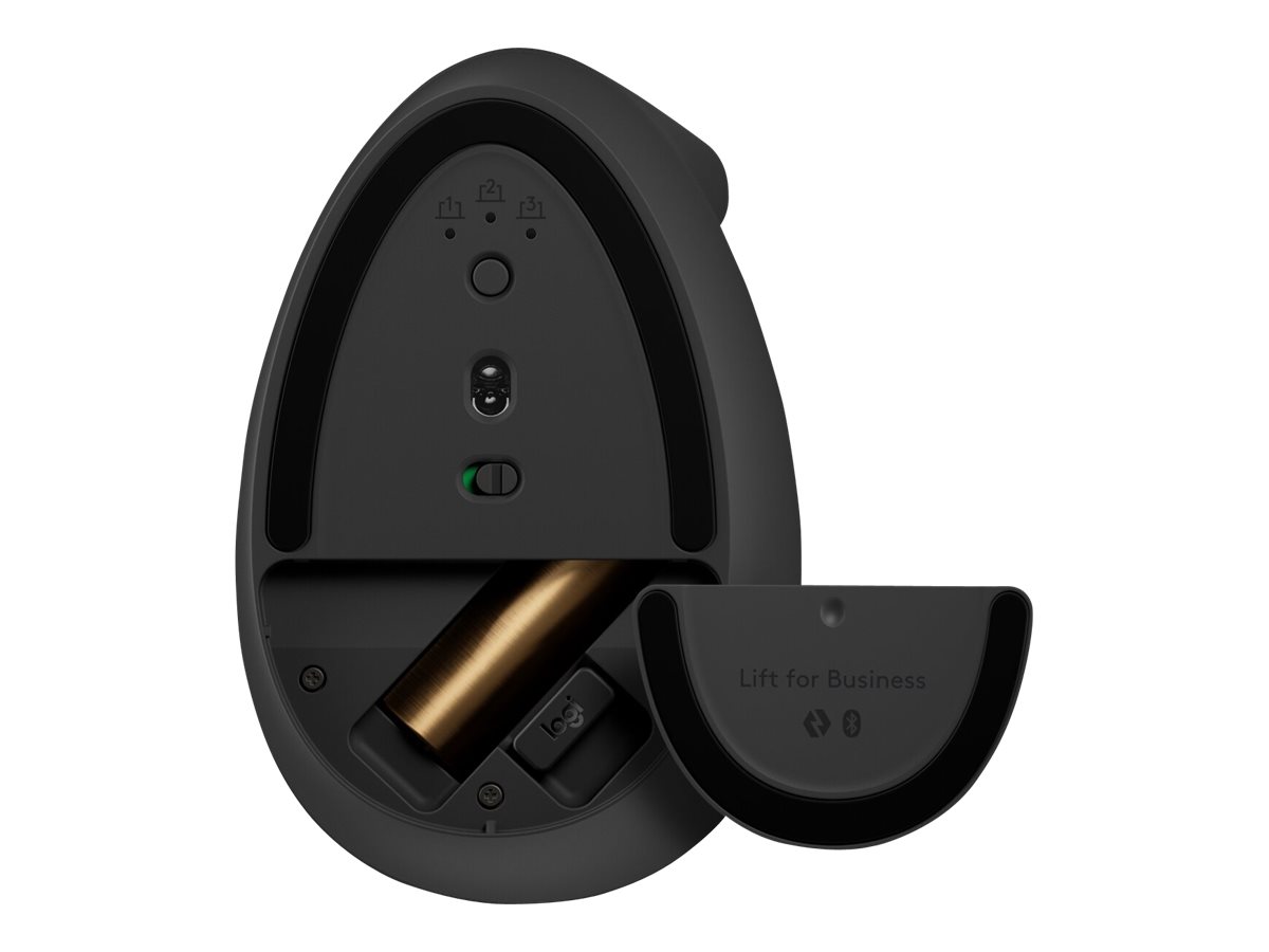 Logitech Lift for Business - Vertikale Mausergonomisch - 6 Tasten - kabellos - Bluetooth - 2.4 GHz - Logitech Logi Bolt USB-Empfänger - Graphite
