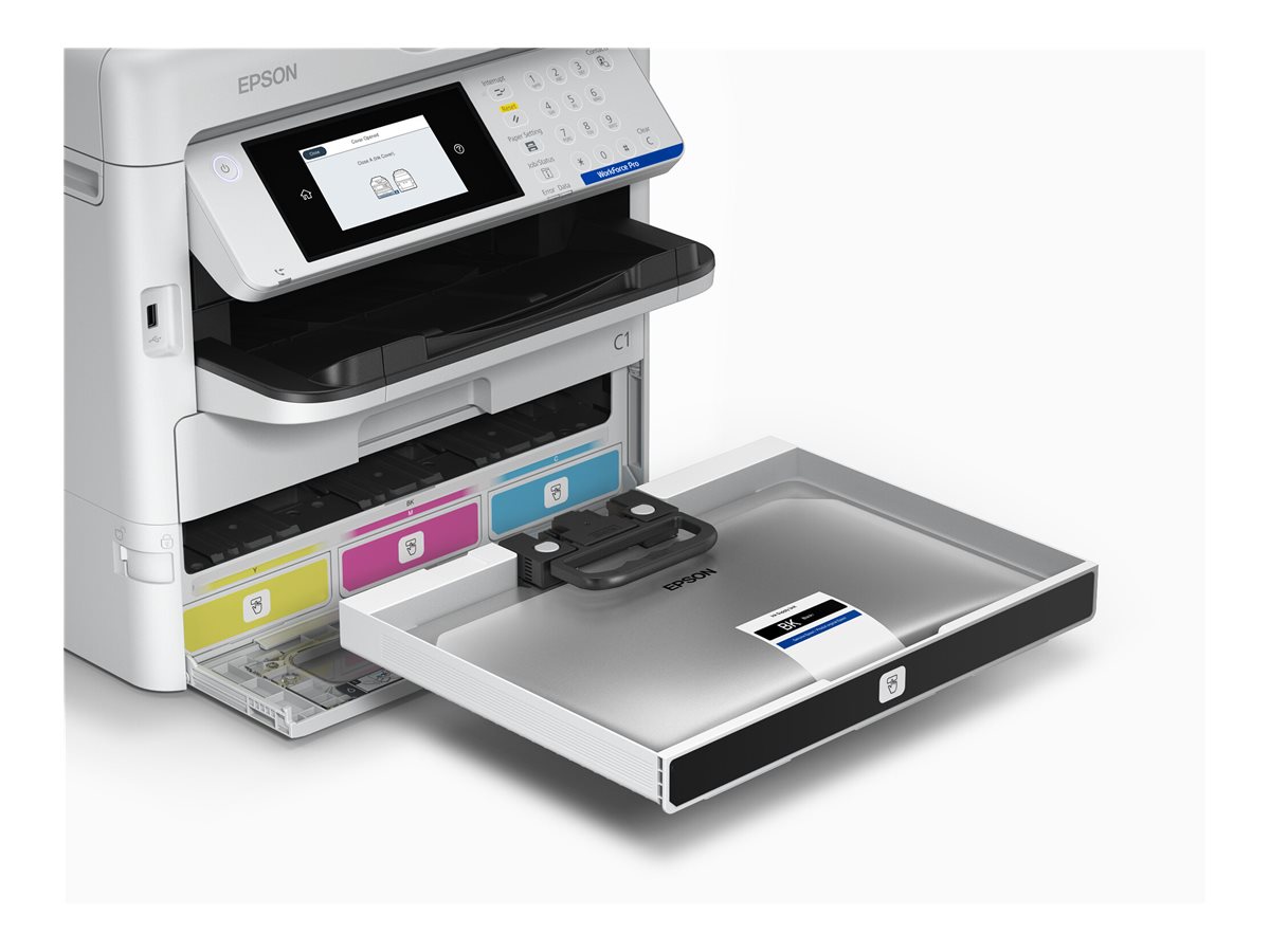 Epson WorkForce Pro EM-C800RDWF - Multifunktionsdrucker - Farbe - Tintenstrahl - A4 (210 x 297 mm)(Original) - A4/Legal (Medien) - bis zu 25 Seiten/Min. (Drucken) - 330 Blatt - 33.6 Kbps - USB 2.0 - G