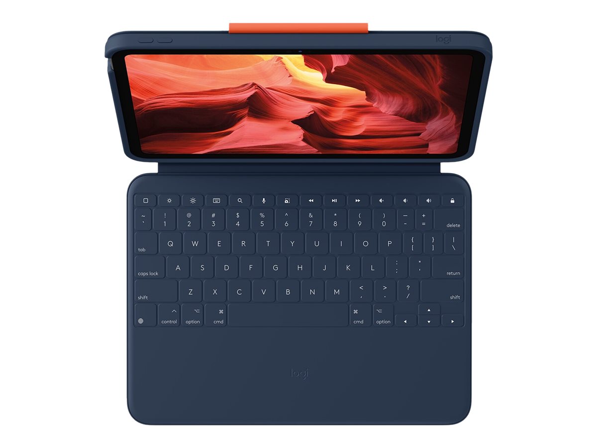 Logitech Rugged Combo 4 - Tastatur und Foliohülle - Apple Smart connector - Classic Blue - für Apple 10.9-inch iPad (10. Generation) - QWERTY-Tastatur (UK - Englisch)