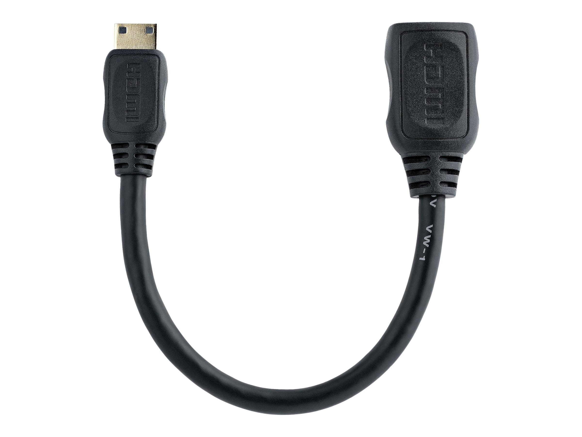 StarTech.com 13cm High-Speed HDMI-Kabel - HDMIauf HDMI Mini - Buchse/Stecker - HDMI / Mini HDMI Adapterkabel - HDMI-Adapter - HDMI weiblich zu 19 pin mini HDMI Type C männlich - 1.3 cm - abgeschirmt -