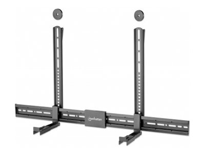 Manhattan Soundbar Mount Universal, Wall Mount or VESA Mount, Compatible with Soundbars up to 15kg, Depth-Adjustable, Mounts Above or Below TV, Black - Befestigungskit (Universalmontage)für Soundbar -