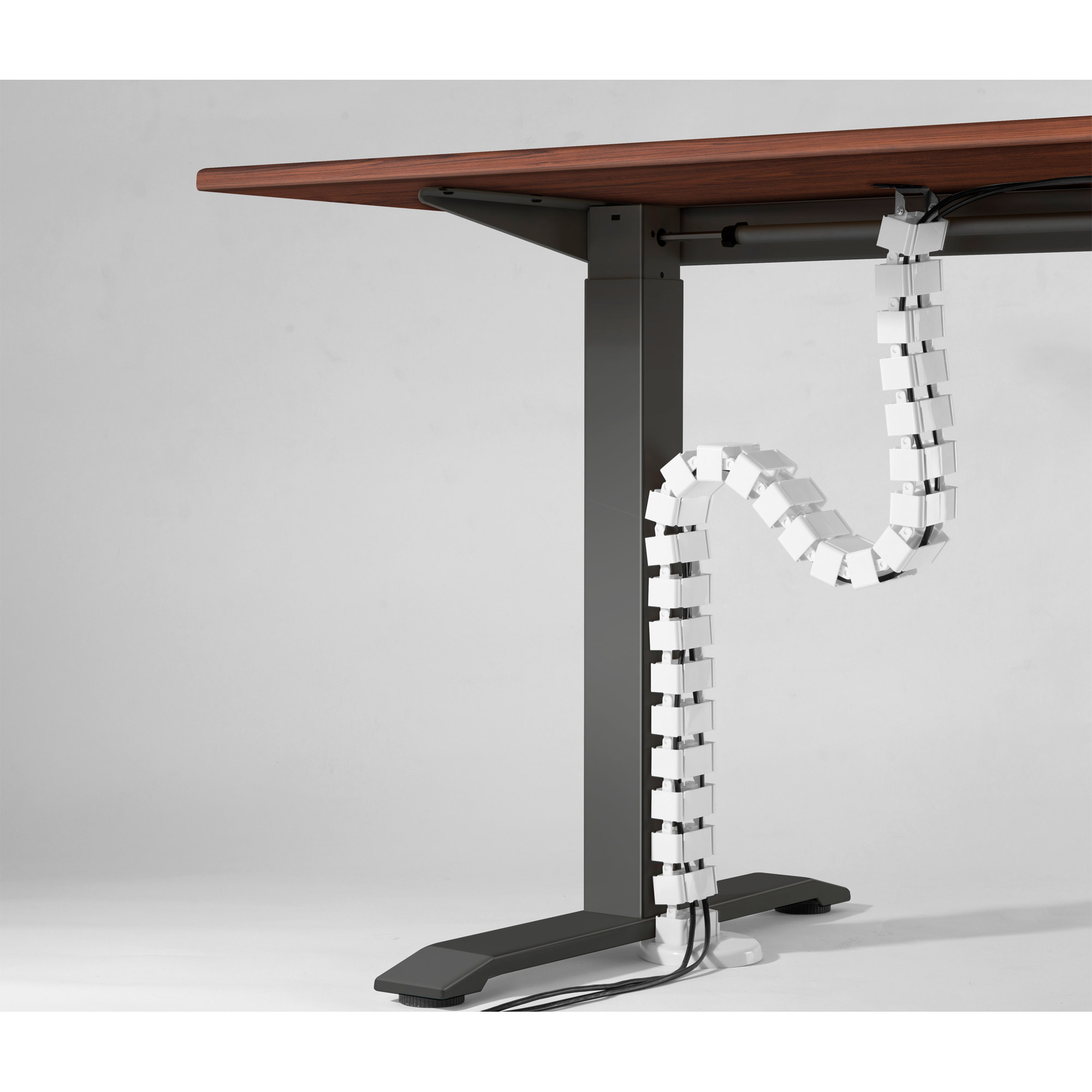 InLine Kabelkanal flexibel für höhenverstellbare Tische - 4 Kammern - weißKammern - 68 x 36 mm max. - 1,28 m - unter Tisch montierbar - weiß