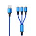 2GO 3in1 USB Ladekabel Micro-USB Apple TypeC Nylon blau - Kabel - Digital/Daten