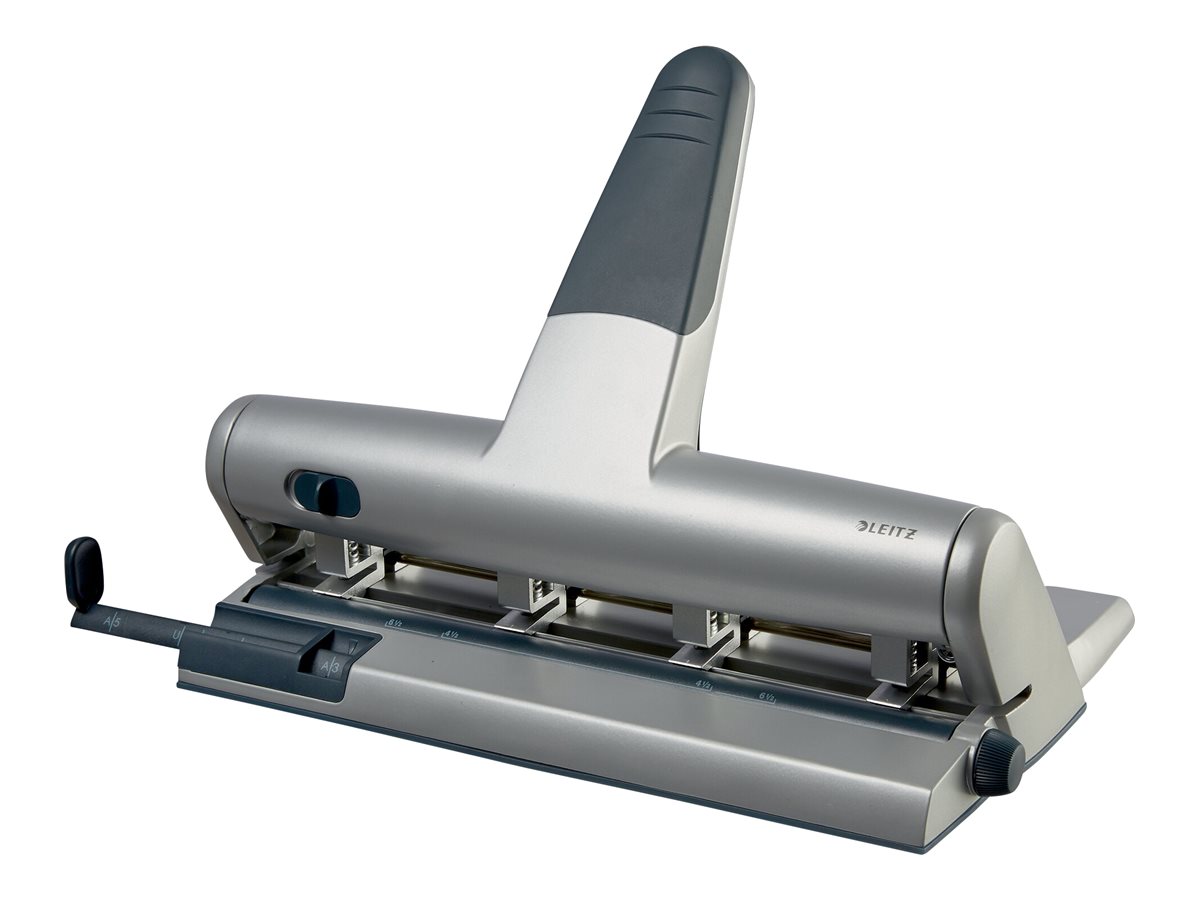 Esselte Leitz Akto 5114 - Locher - 30 Blätter / 3 mm4 Löcher - Metall - Aluguss - Kunststoff - Silber