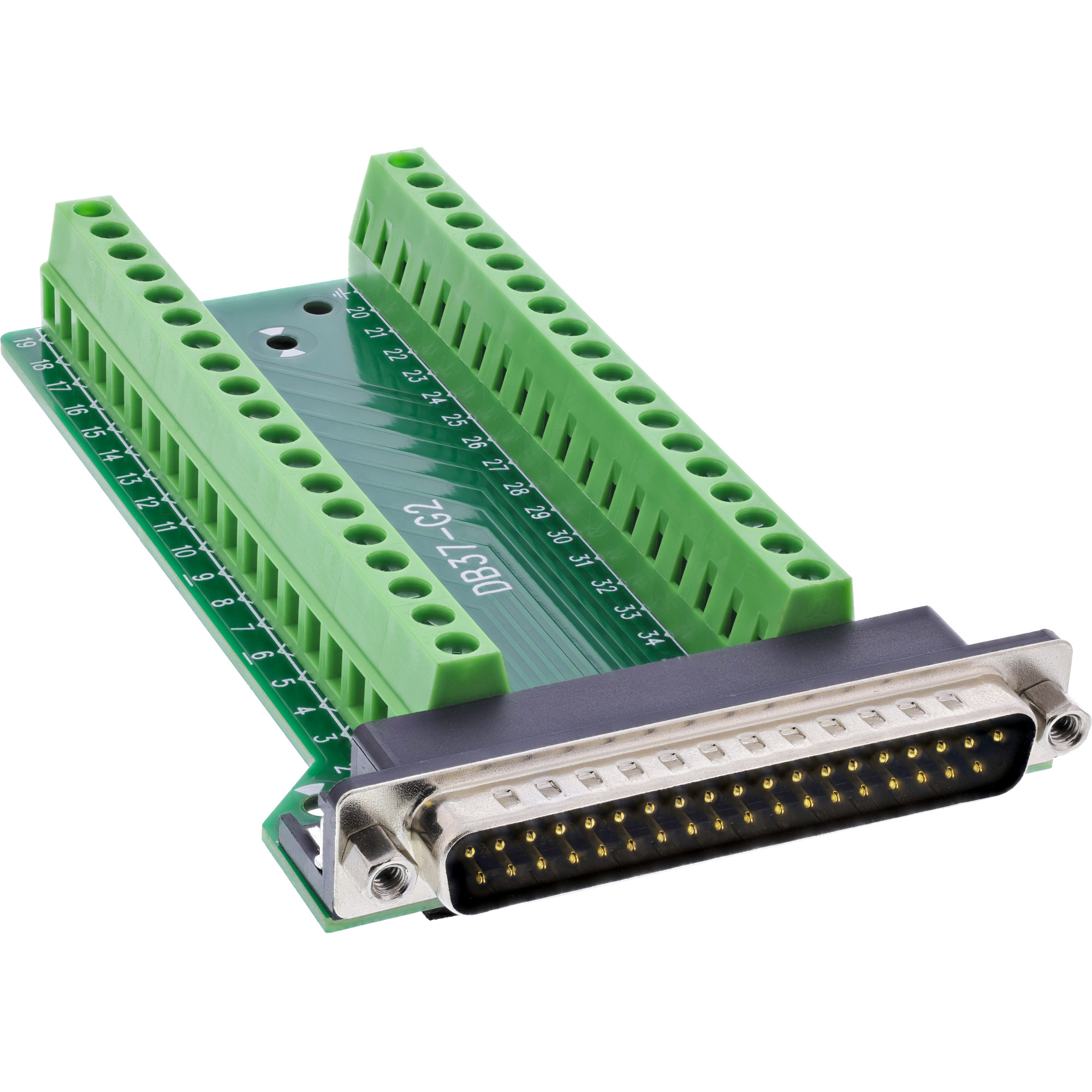 InLine D-Sub 37 Terminalblock - Stecker - 2-reihig - Schraubklemme - seitlichZeitersparnis bei der Installation:  Schnelle Verdrahtung ?ber 37 seitlich angeordnete Schraubklemmen f?r 18-26 AWG - werkz