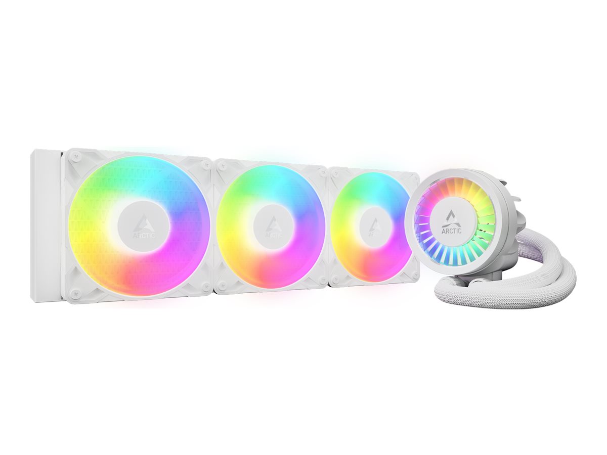 Arctic Liquid Freezer III Pro 360 A-RGB - Prozessor-Flüssigkeitskühlsystem - Kühlergröße: 360 mm - (für: AM5, AM4, LGA1700, LGA1851)Kupfersockel mit Skiving-Kühlfinnen - 120 mm - weiß