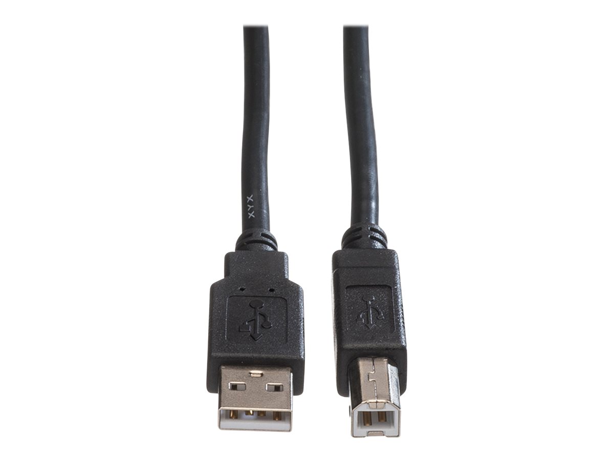 ROLINE USB-Kabel - USB (M) zu USB Typ B (M)USB 2.0 - 80 cm - Schwarz