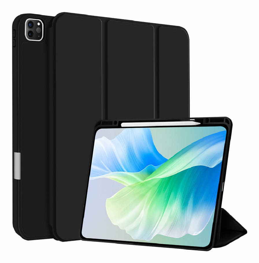 4smarts Flip-Hülle für Tablet - Thermoplastisches Polyurethan (TPU)Polyurethan-Kunstleder - Schwarz - für Apple 11-inch iPad Pro (M4)