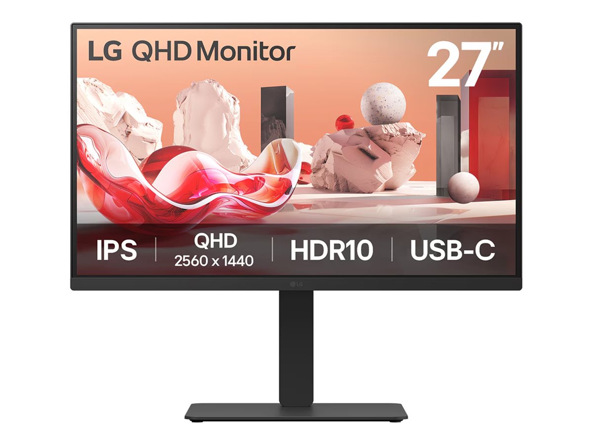 LG 27BA75QB-B - LED-Monitor - 68.4 cm (27") -2560 x 1440 QHD @ 100 Hz - IPS - 350 cd/m² - 1000:1 - HDR10 - 5 ms - HDMI - DisplayPort - USB-C - Lautsprecher - Schwarz