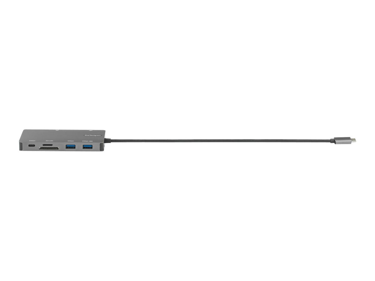 StarTech.com USB C Multiport Adapter - USB C auf HDMI 4K 30Hz/VGA Reiseadapter/Docking station - 5Gbit/s USB 3.0 Hub (USB A/USB C)100W PD - SD/Micro SD Kartenleser - GbE - 30cm Kabel (DKT30CHVSDPD) -