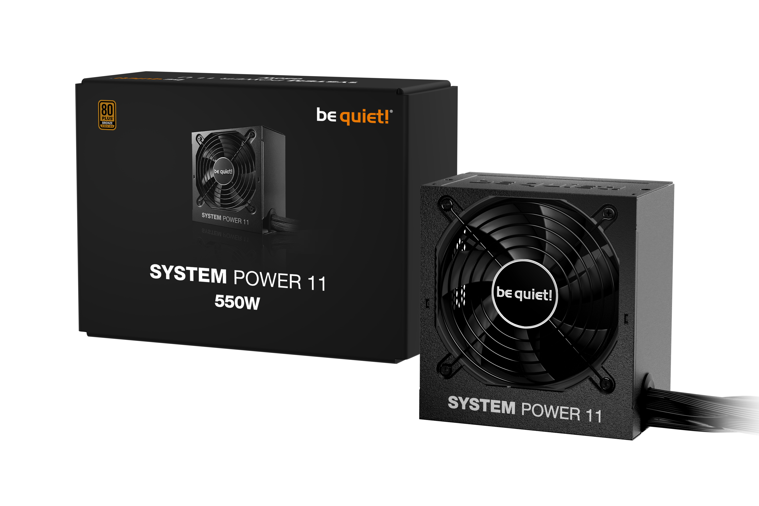 Be Quiet! System Power 11 - Netzteil (intern)ATX12V 3.1/ EPS12V 2.92 - 80 PLUS Bronze - Wechselstrom 200-240 V - 550 Watt - aktive PFC - Schwarz