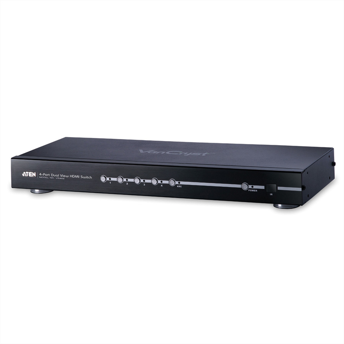 ATEN VanCryst VS482 4-Port Dual View HDMI SwitchVideo/Audio-Schalter - Desktop - an Rack montierbar