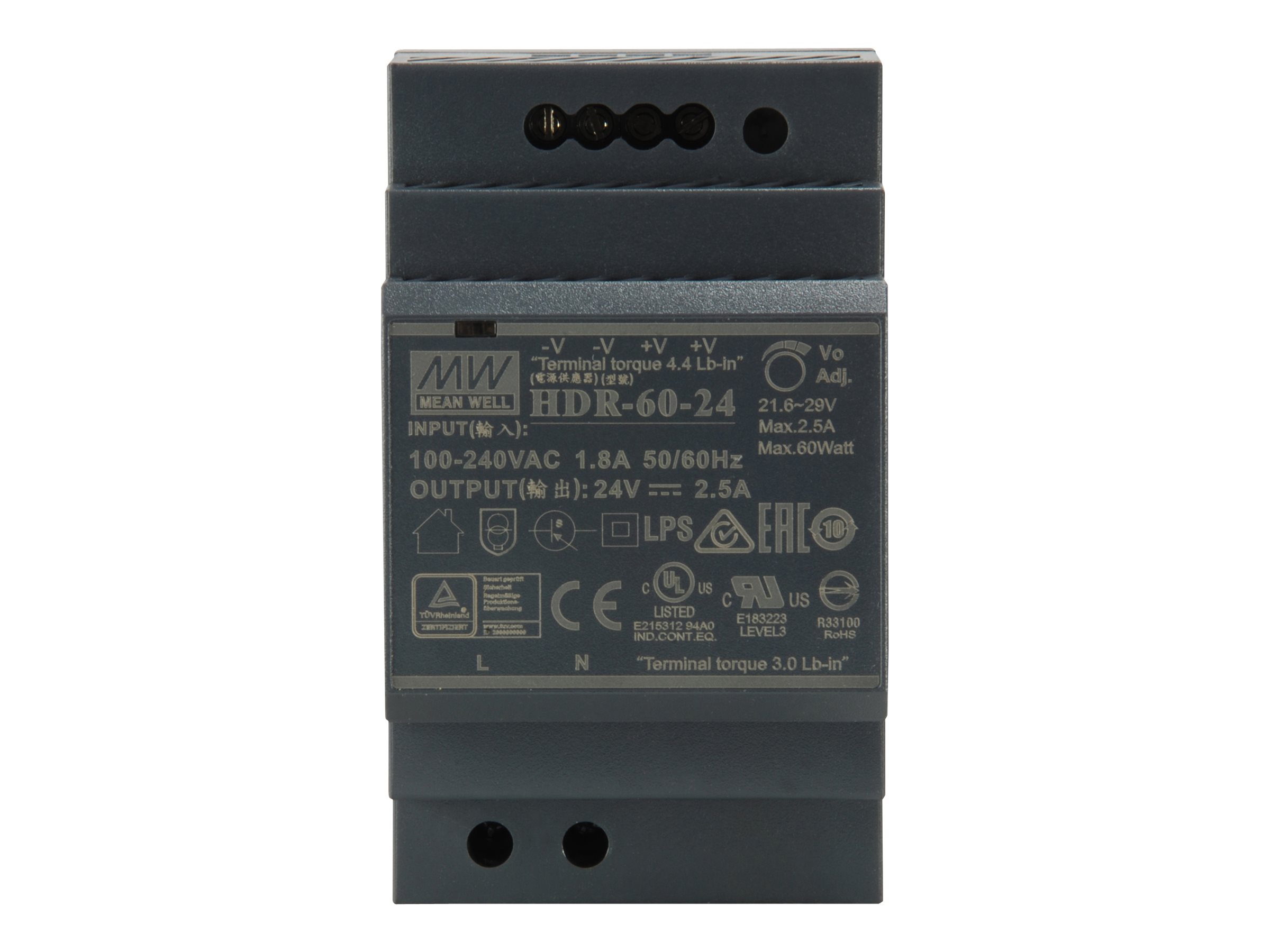 LevelOne POW-2421 - Netzteil (DIN-Schienenmontagemöglich) - AC 85 - 264 / DC 124 - 370 V - 60 Watt