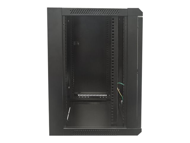 Intellinet Network Cabinet, Wall Mount (Standard), 6U, Usable Depth 260mm/Width 510mm, Black, Flatpack, Max 60kg, Metal & Glass Door, Back Panel, Removeable Sides, Suitable also for use on desk or flo