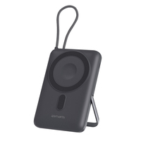 4smarts Enterprise Pocket, 10000 mAh, Quick Charge 2.0, Kabelloses Aufladen, 22,5 W, Grau