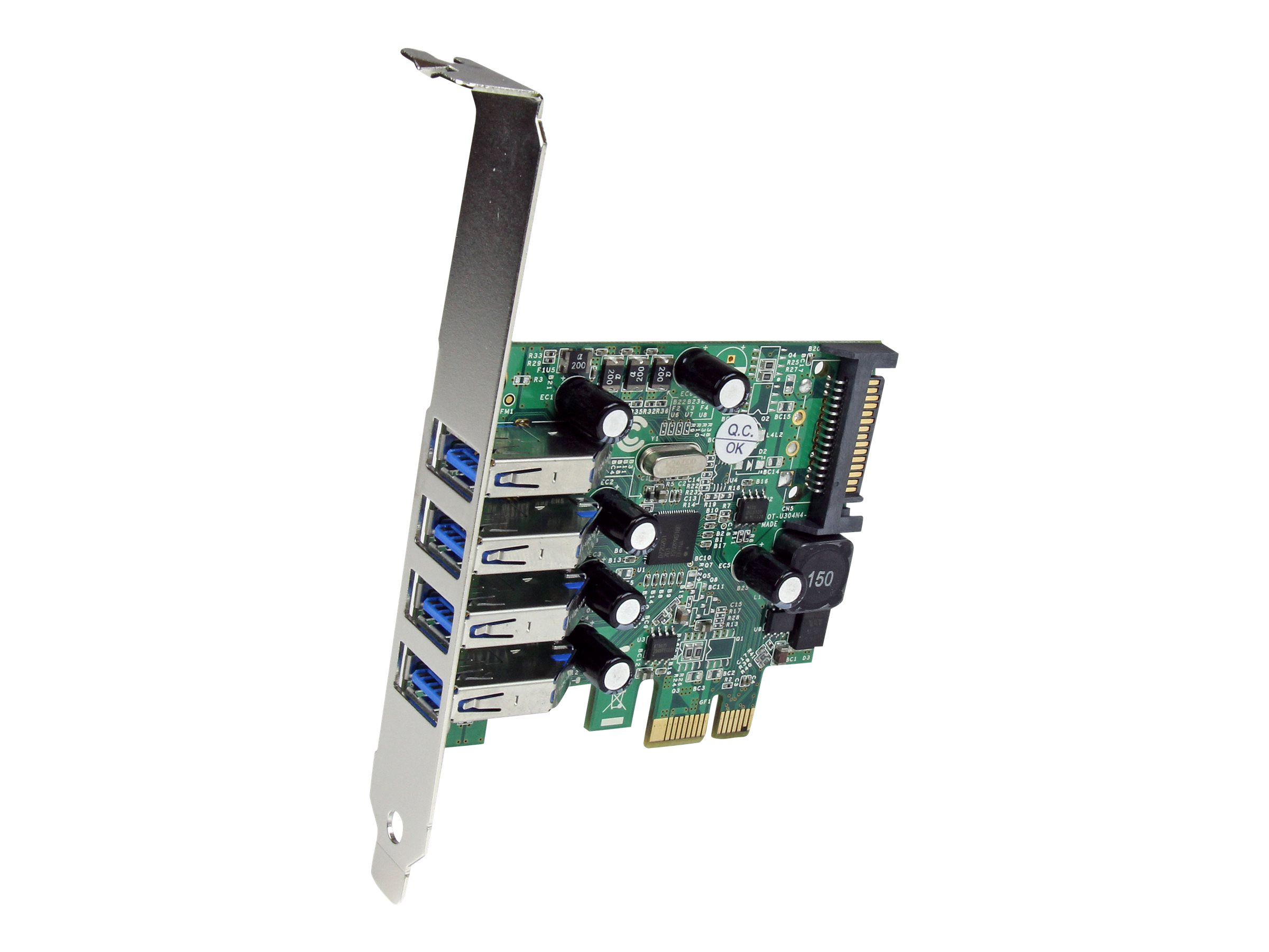 StarTech.com Startech 4 Port PCI Express USB 3.0 SuperSpeedSchnittstellenkarte mit UASP - SATA Strom - PCIe 4x USB 3.0 mit SATA-Anschluss - USB-Adapter - PCI Express x1 - USB 3.0 x 4 - für P/N: BNDTB1