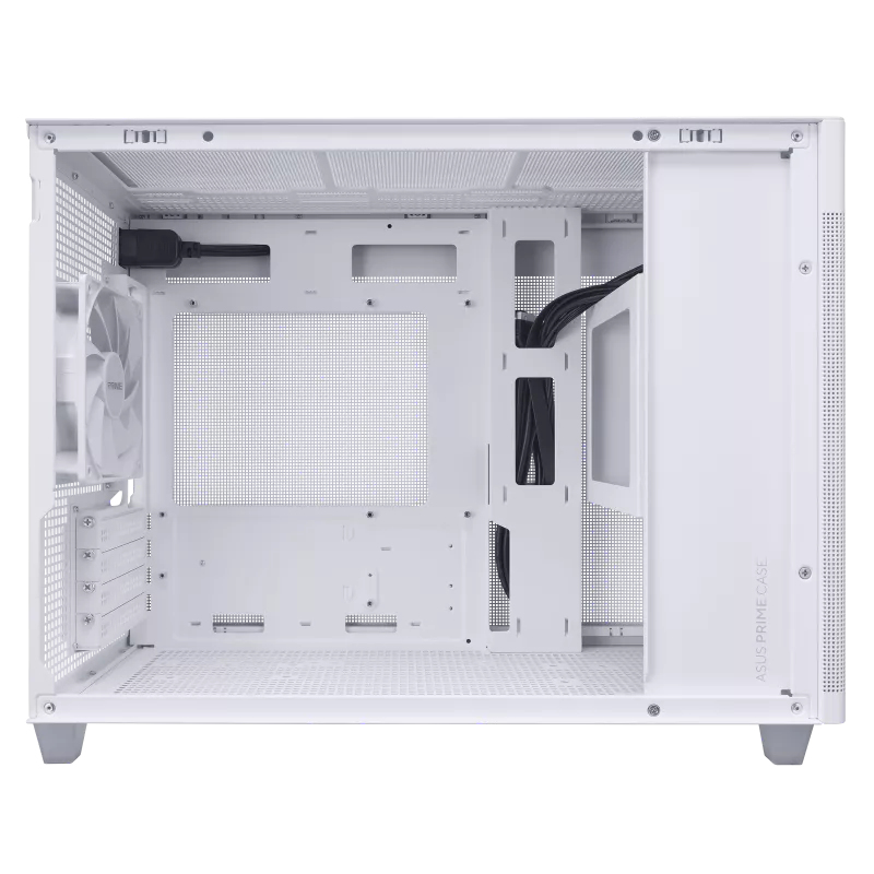 ASUS Prime AP201 - Kleiner Turm - micro ATX - Seitenteil mit Fenster (gehärtetes Glas)keine Spannungsversorgung - weiß - USB/Audio