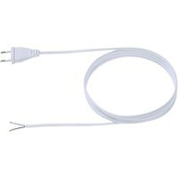 Bachmann Stromkabel - Eurostecker (S) zu ohneStecker 25 mm abisoliert - Wechselstrom 250 V - 2.5 A - 3 m - geformt - flach - weiß