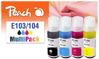 Peach 321330, Standardertrag, 70 ml, 70 ml, 4500 Seiten, 4 Stück(e), MultipackSpar Pack Tintenpatronen kompatibel zu Epson No. 103 - No. 104 - T00P640