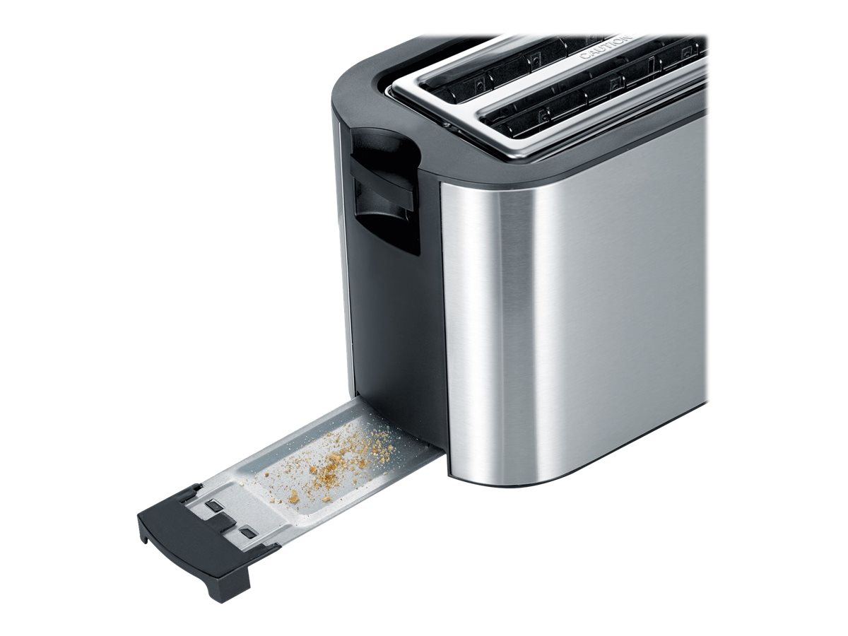 SEVERIN AT 2590 - Toaster - 4 Scheibe - 2 SteckplatzEdelstahl gebürstet/schwarz
