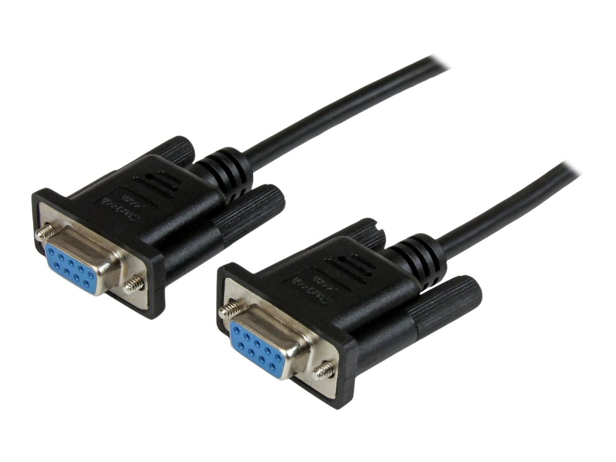 StarTech.com 2m DB9 RS232 Seriell Nullmodemkabel - Bu/Bu - 9-pin seriell Null-Modem Anschlusskabel - Schwarz - Nullmodemkabel - DB-9 (W)zu DB-9 (W) - 2 m - geformt - Daumenschrauben - Schwarz - für P/