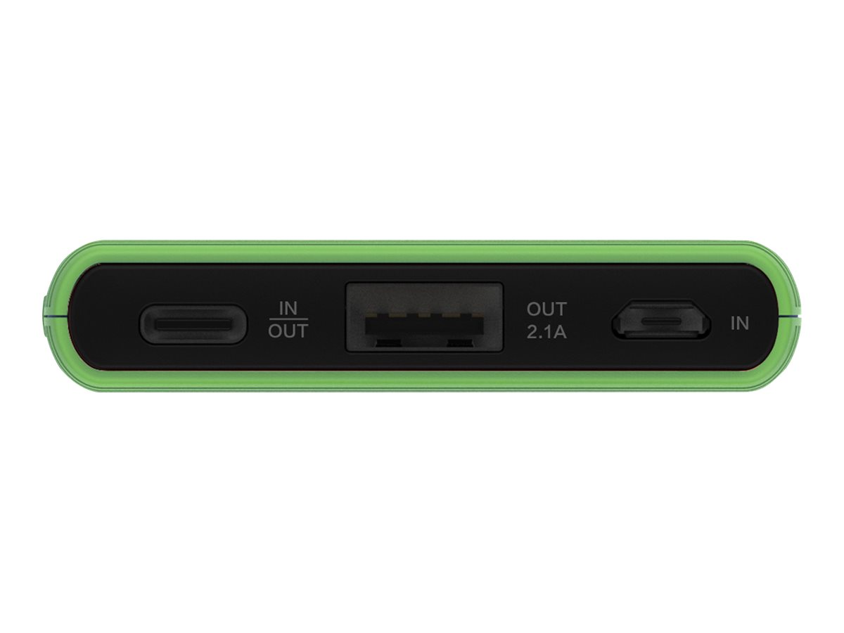TerraTec P50 Pocket - Powerbank - 5000 mAh - 2.1 A - 2 Ausgabeanschlussstellen (USB, USB-C)Grüner Blitz
