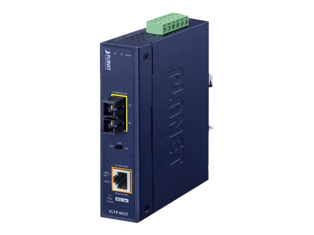 Planet IGTP-80xT Series IGTP-802T - Medienkonverter1GbE - 10Base-T - 1000Base-SX - 100Base-TX - 1000Base-T - SC multi-mode / RJ-45 - bis zu 550 m