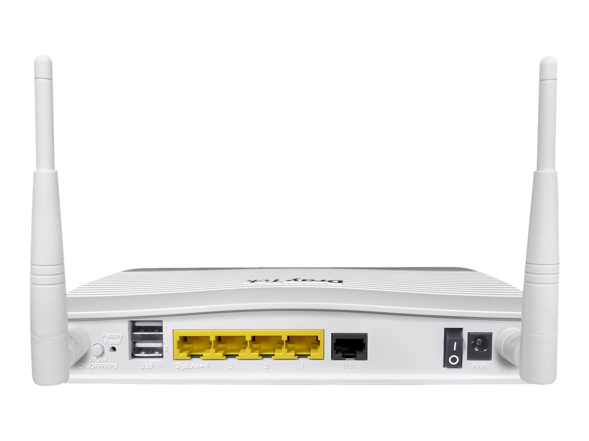 Draytek Vigor 2766ac - Wireless Router - DSL-Modem4-Port-Switch - 1GbE - WAN-Ports: 2 - Wi-Fi 5 - Dual-Band - wandmontierbar