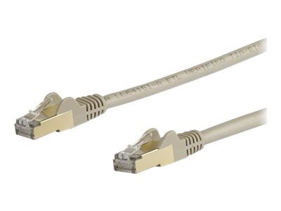 StarTech.com 5m CAT6A Ethernet Cable, 10 Gigabit Shielded Snagless RJ45 100W PoE Patch Cord, CAT 6A 10GbE STP Network Cable w/Strain Relief, Grey, UL Certified Wiring/TIA - Category 6A - 26AWG (6ASPAT