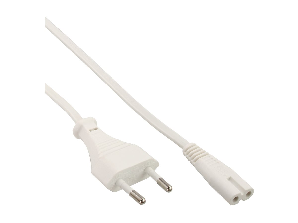 InLine Netzkabel - Netzstecker auf Euro 8 C7 Stecker - weiß - 1,5mpower IEC 60320 C7 - 1.5 m - weiß