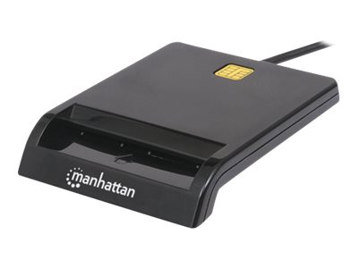 Manhattan USB-A Contact Smart Card Reader, 12Mbps - Friction type compatible - External - Windows or Mac - Cable 105cm - Black -  - Blister - SmartCard-Leser - USB