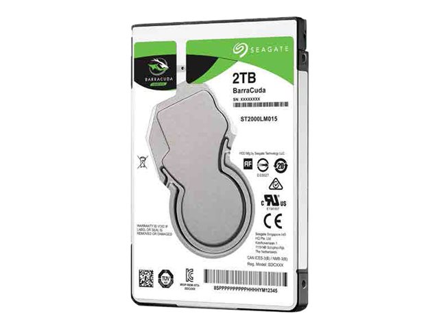 Seagate Barracuda 2.5", 2 TB, 5400 RPM, 128 MB, 2.5", Serial ATA III2 TB - 2.5" - SATA 6 Gb/s - 5400 RPM - 140 MB/s - 128 MB - 7 mm