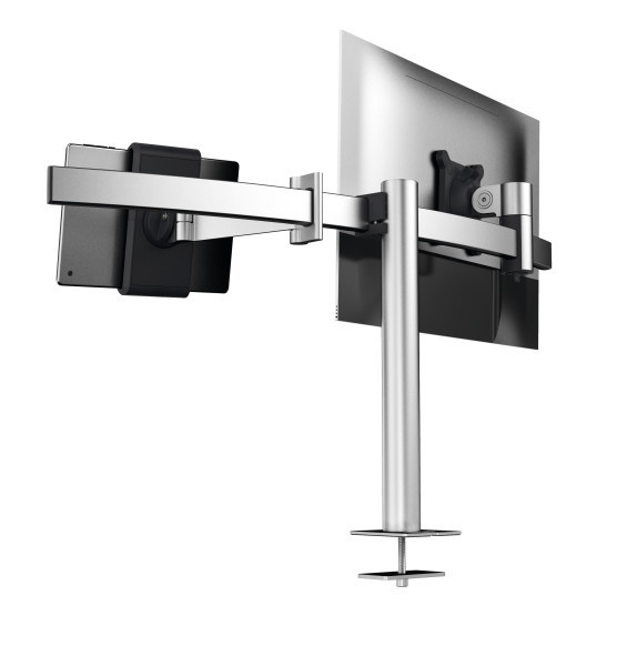 Durable 508823, Klemme, 8 kg, 53,3 cm (21"), 86,4 cm (34"), 100 x 100 mm, SilberMonitor Halterung PRO für 1 Monitor und 1 Tablet - Tischdurchführung