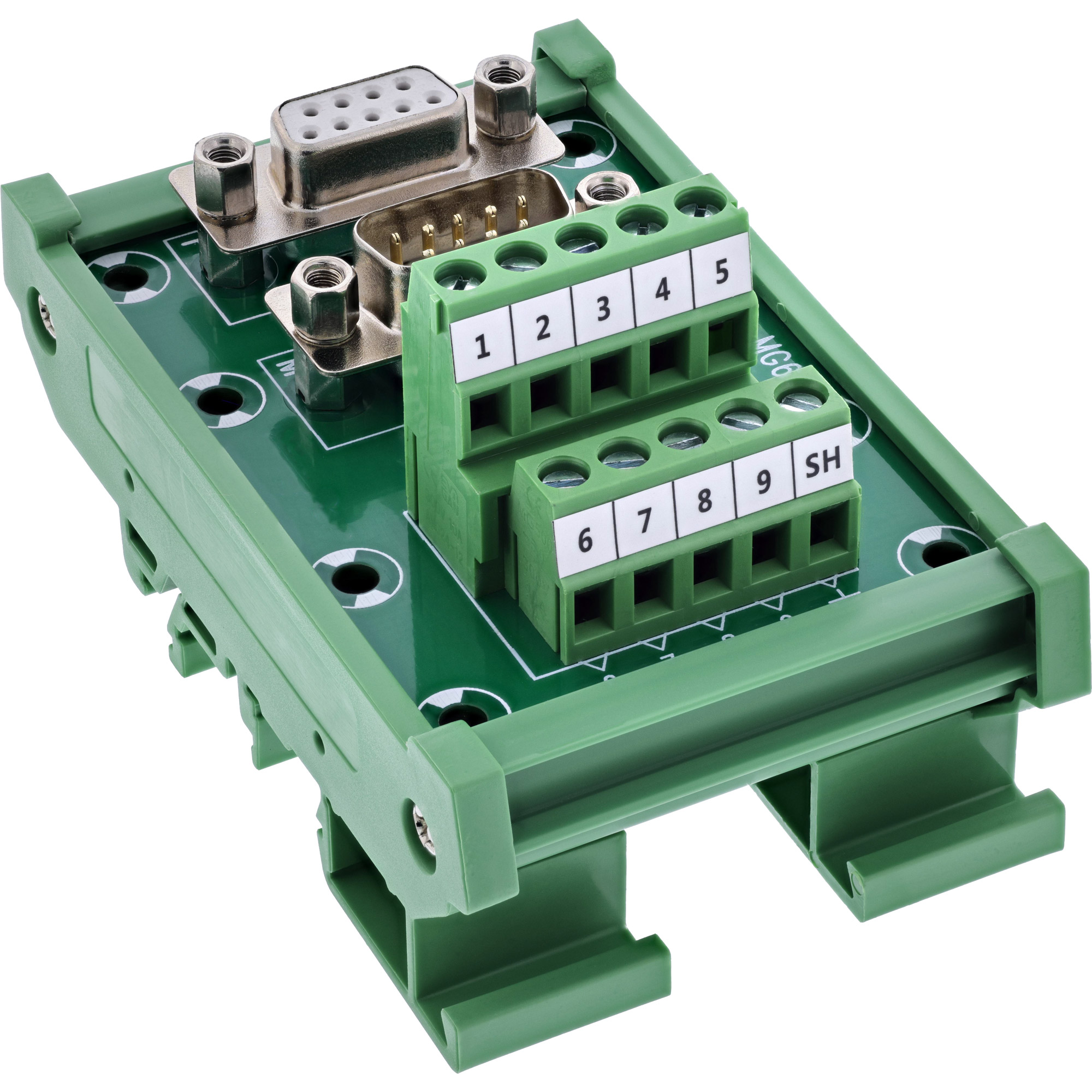 InLine D-Sub 9 Terminalblock - Buchse/Stecker - Schraubklemme - HutschieneD-Sub 9 Terminalblock - Buchse/Stecker - Schraubklemme - Hutschiene