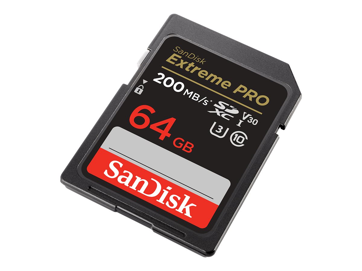 SanDisk Extreme Pro - Flash-Speicherkarte - 64GB - Video Class V30 / UHS-I U3 / Class10 - SDXC UHS-I