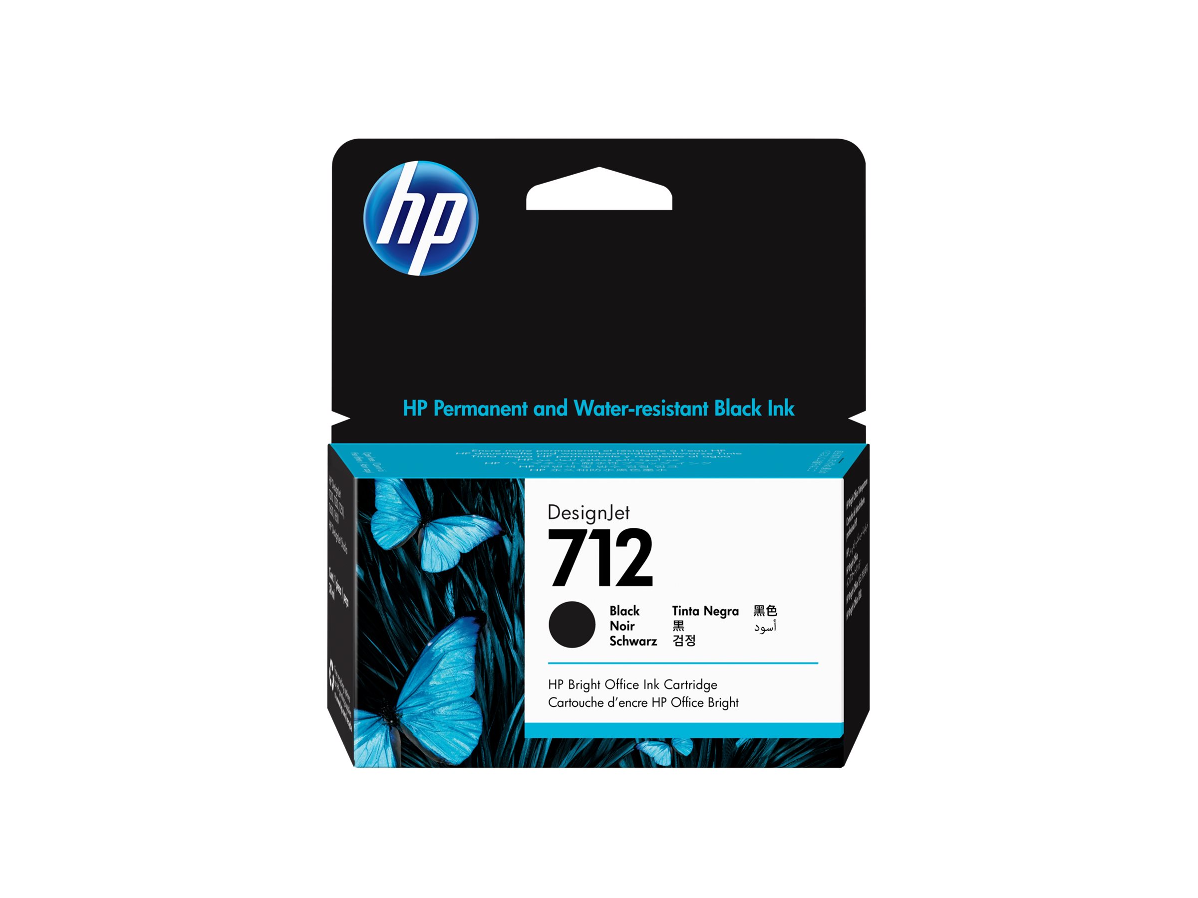 HP 712 - 38 ml - Schwarz - original - DesignJetTintenpatrone - für DesignJet Studio - T210 - T230 - T250 - T630 - T650