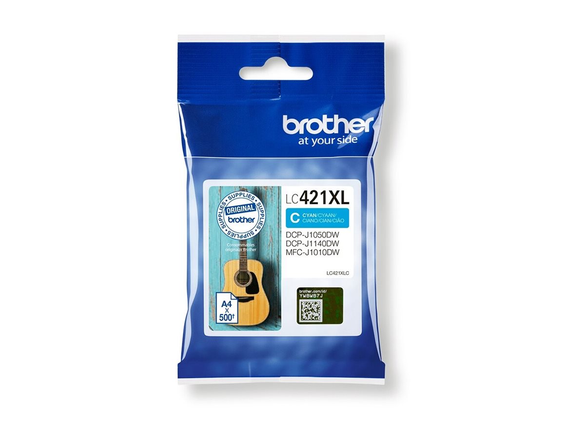 Brother LC421XLC - Hohe Ergiebigkeit - Cyanoriginal - Tintenpatrone - für Brother DCP-J1140DW - DCP-J1800DW - MFC-J1010DW - MFC-J1012DW