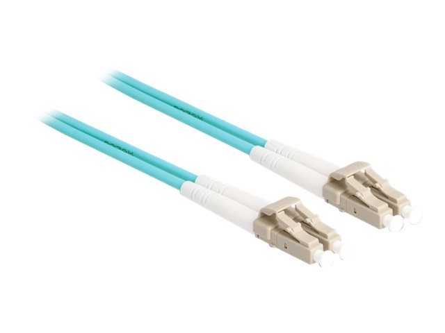 Delock Netzwerkkabel - LC Multi-Mode (M) zu LC Multi-Mode (M)1 m - 3 mm - Glasfaser - Duplex - 50/125 Mikrometer - OM3 - halogenfrei - Metallarmierung - Aquamarin