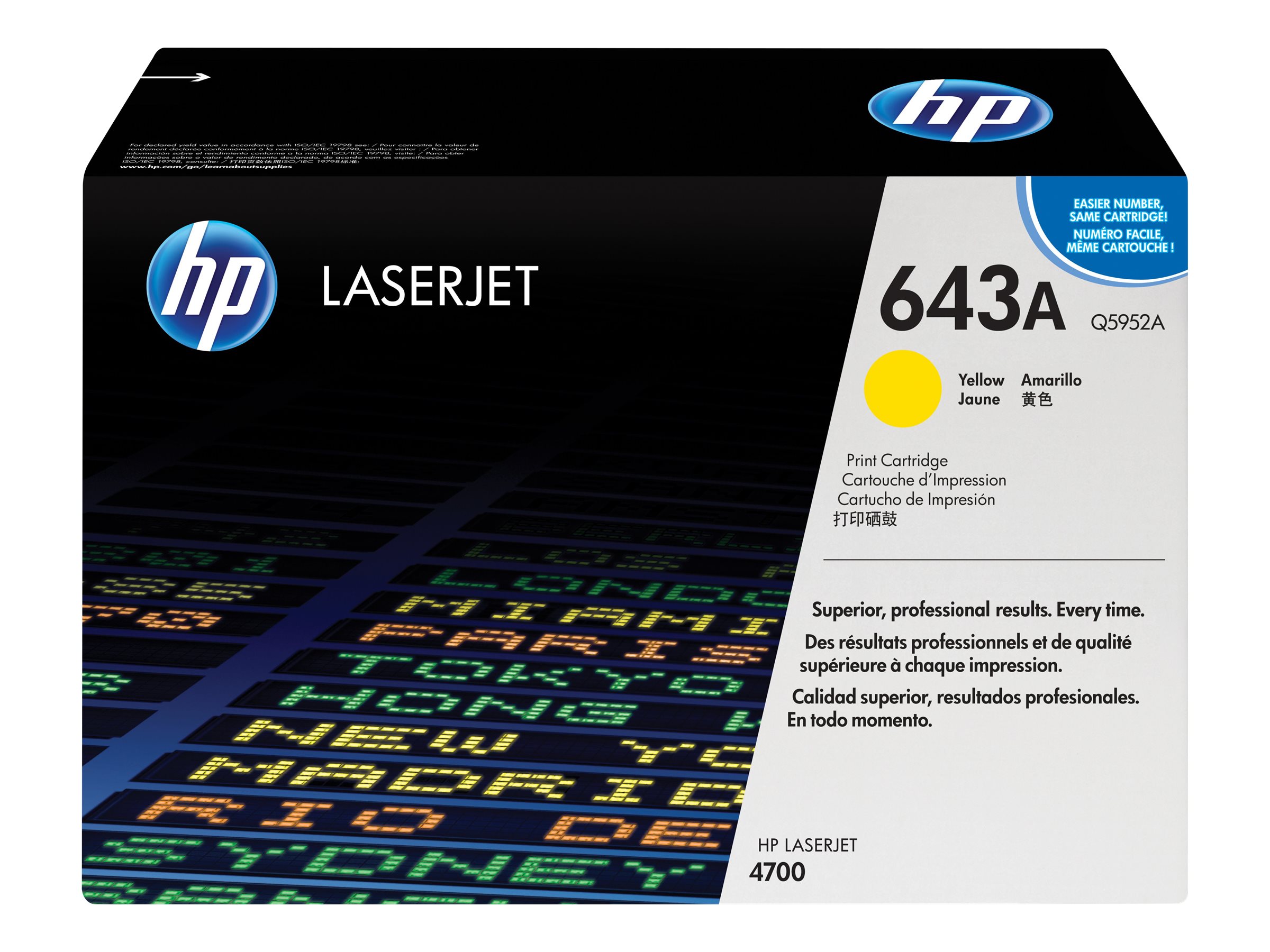 HP 643A - Gelb - original - LaserJet - Tonerpatrone (Q5952A)für Color LaserJet 4700 - 4700dn - 4700dtn - 4700n - 4700ph+