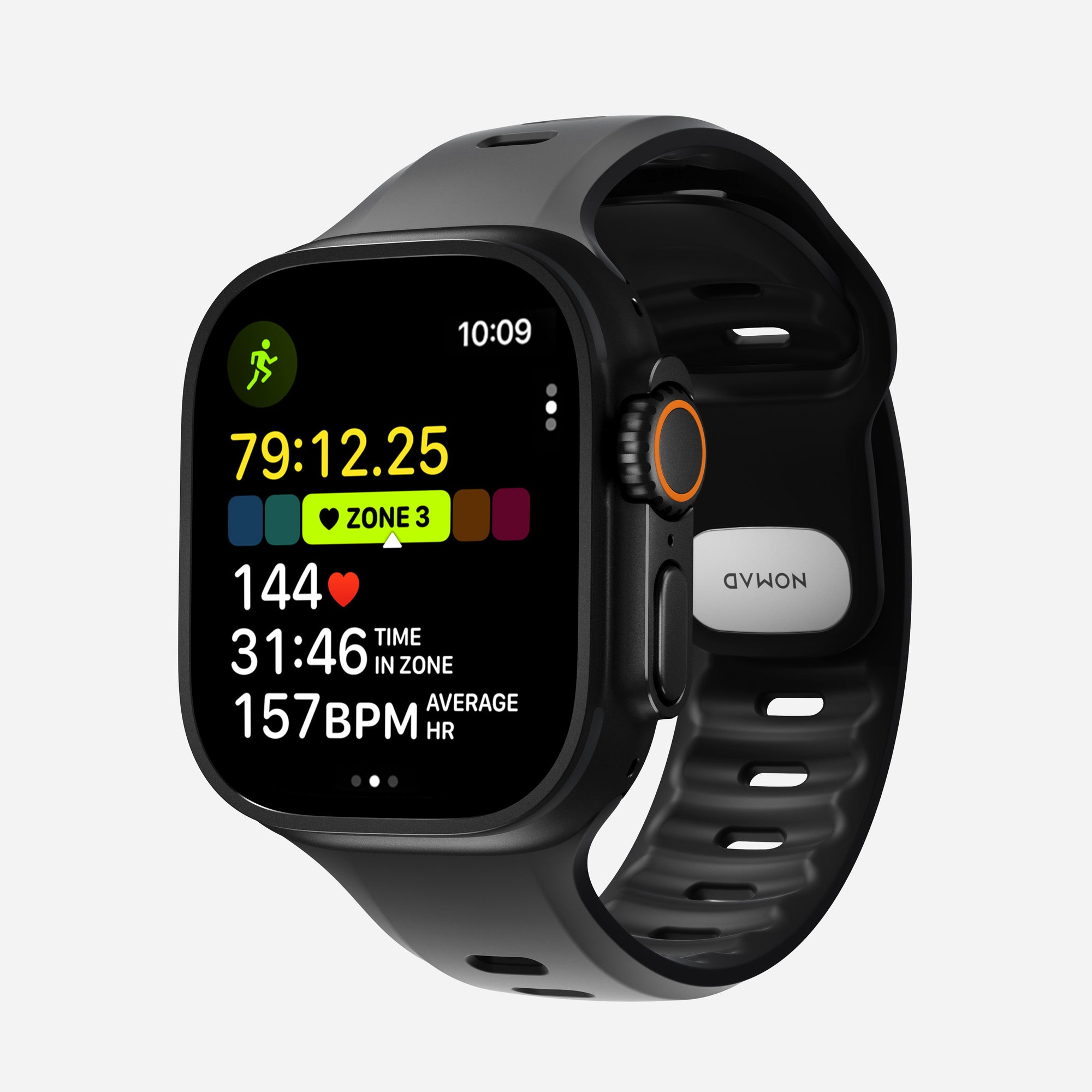 Nomad Tempo Band, Band, Smartwatch, Schwarz, Apple, 49mm / Ultra, Gummi