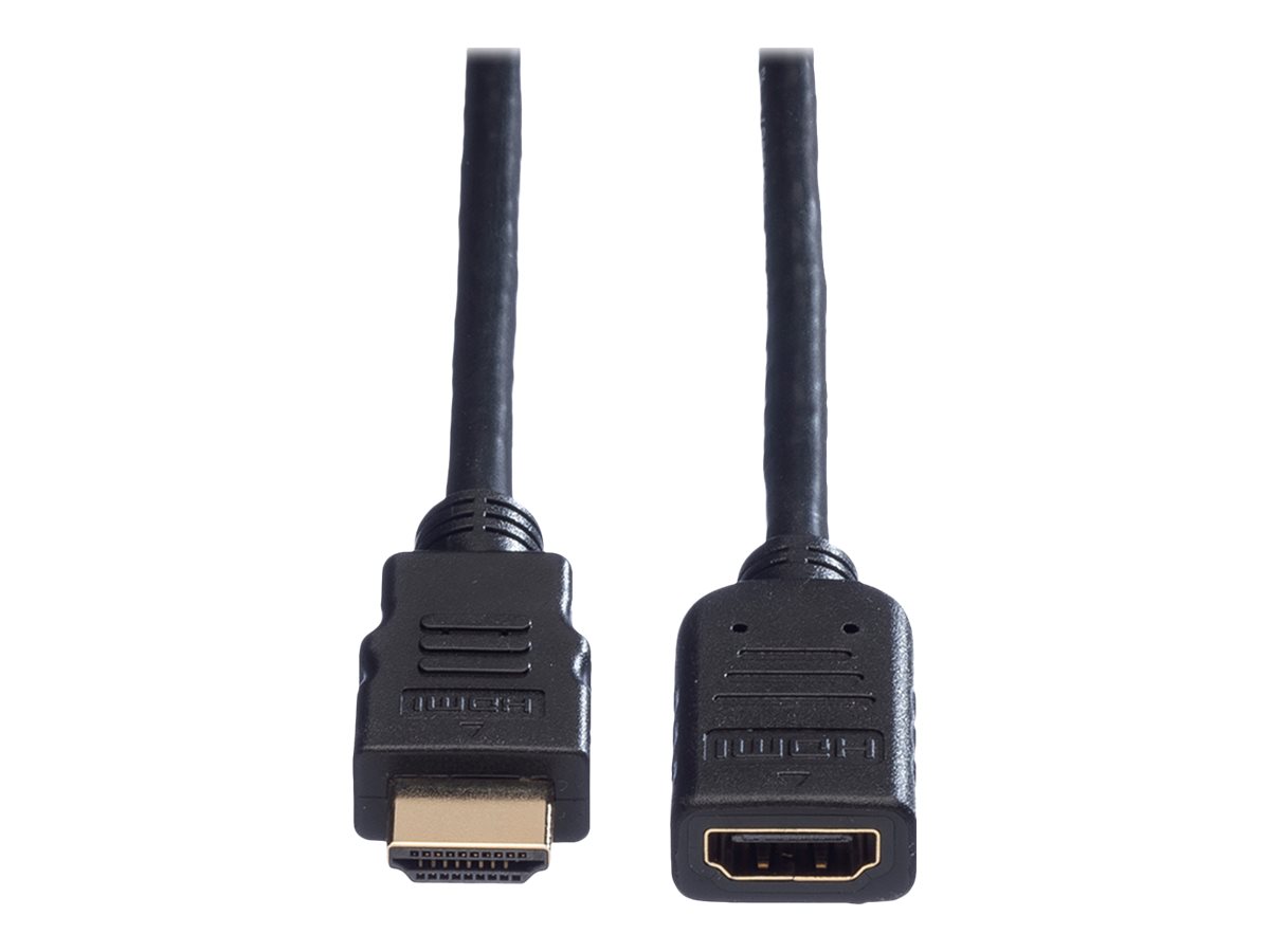 VALUE Secomp VALUE HDMI High Speed Cable with EthernetHDMI-Verlängerungskabel mit Ethernet - HDMI weiblich zu HDMI männlich - 5 m - abgeschirmt - Schwarz