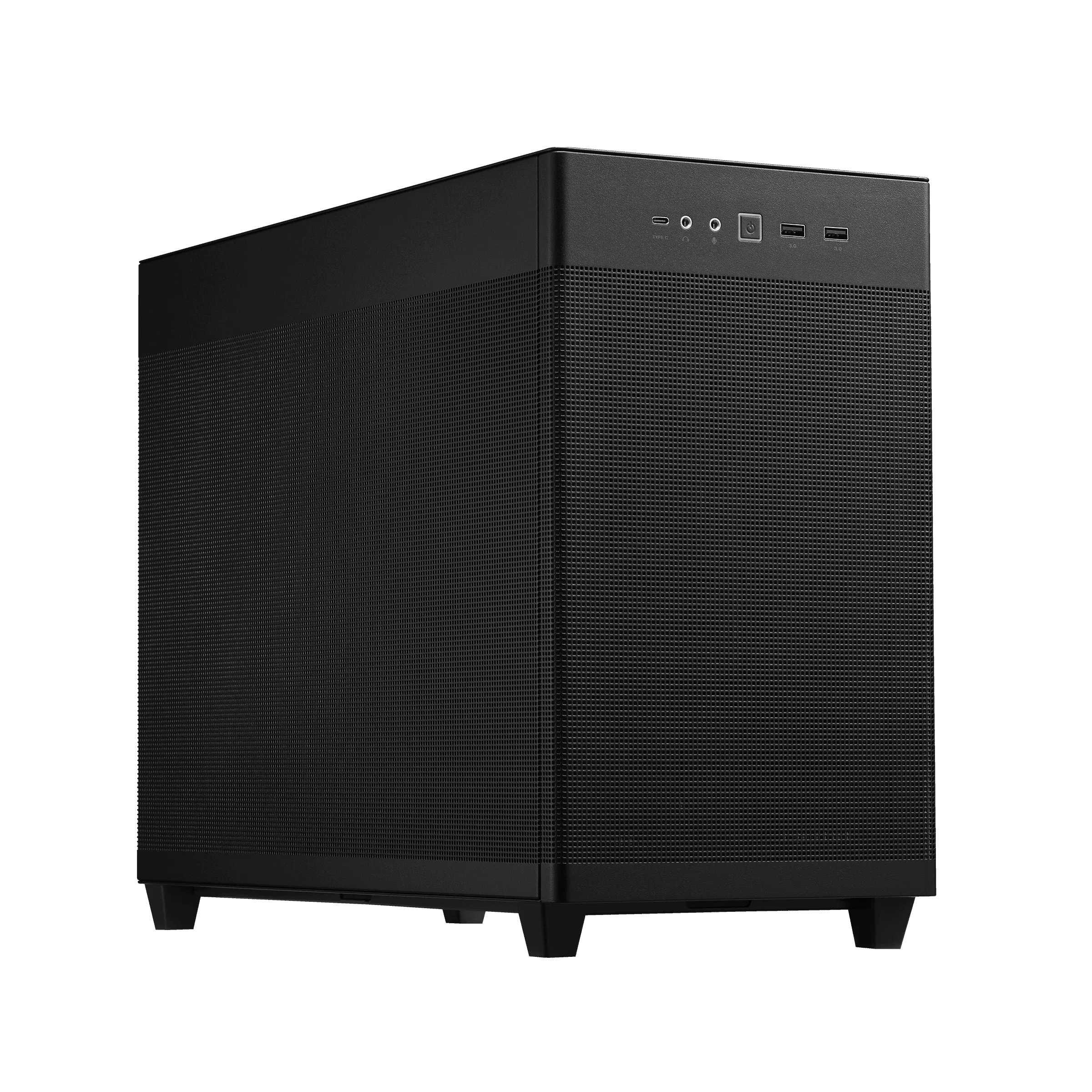 ASUS Prime AP201 - Kleiner Turm - micro ATX - Seitenteil mit Fenster (gehärtetes Glas)keine Spannungsversorgung - Schwarz - USB/Audio