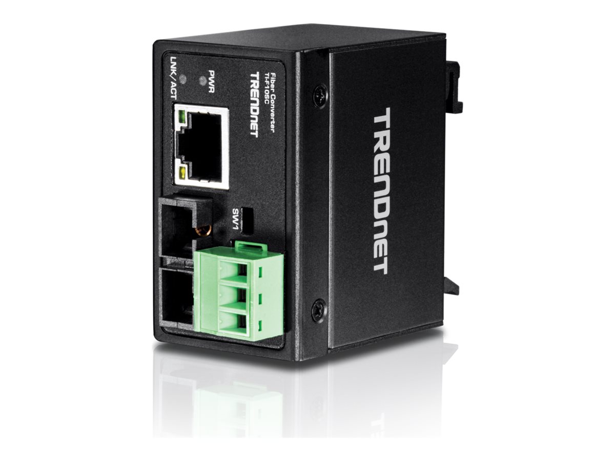 TRENDnet TI-F10SC - Medienkonverter - 100Mb LAN100Base-TX - 10Base-T - 100Base-FX - RJ-45 / SC multi-mode - bis zu 2 km - 1310 nm - TAA-konform