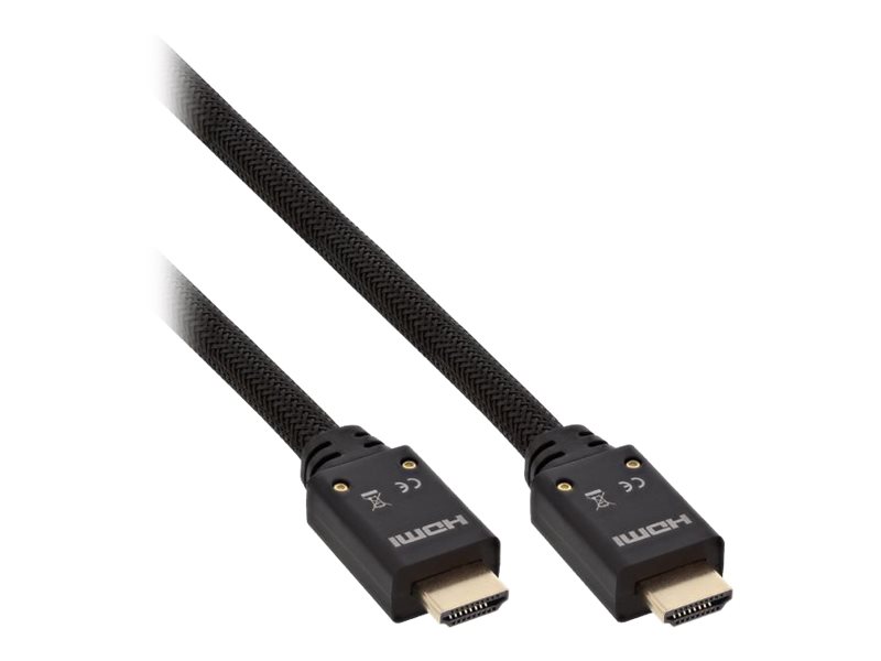 InLine HDMI Aktiv-Kabel - HDMI-High Speed mit Ethernet - 4K2K - ST/ST - 10mHDMI männlich zu HDMI männlich - 10 m - dreifach abgeschirmtes Twisted-Pair-Kabel - Schwarz - geformt - 4K Unterstützung - ak