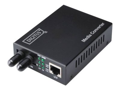DIGITUS Fast Ethernet Medienkonverter, RJ45 / ST100Mb LAN - 10Base-T - 100Base-FX - 100Base-TX - RJ-45 / ST multi-mode - bis zu 2 km - 1310 nm