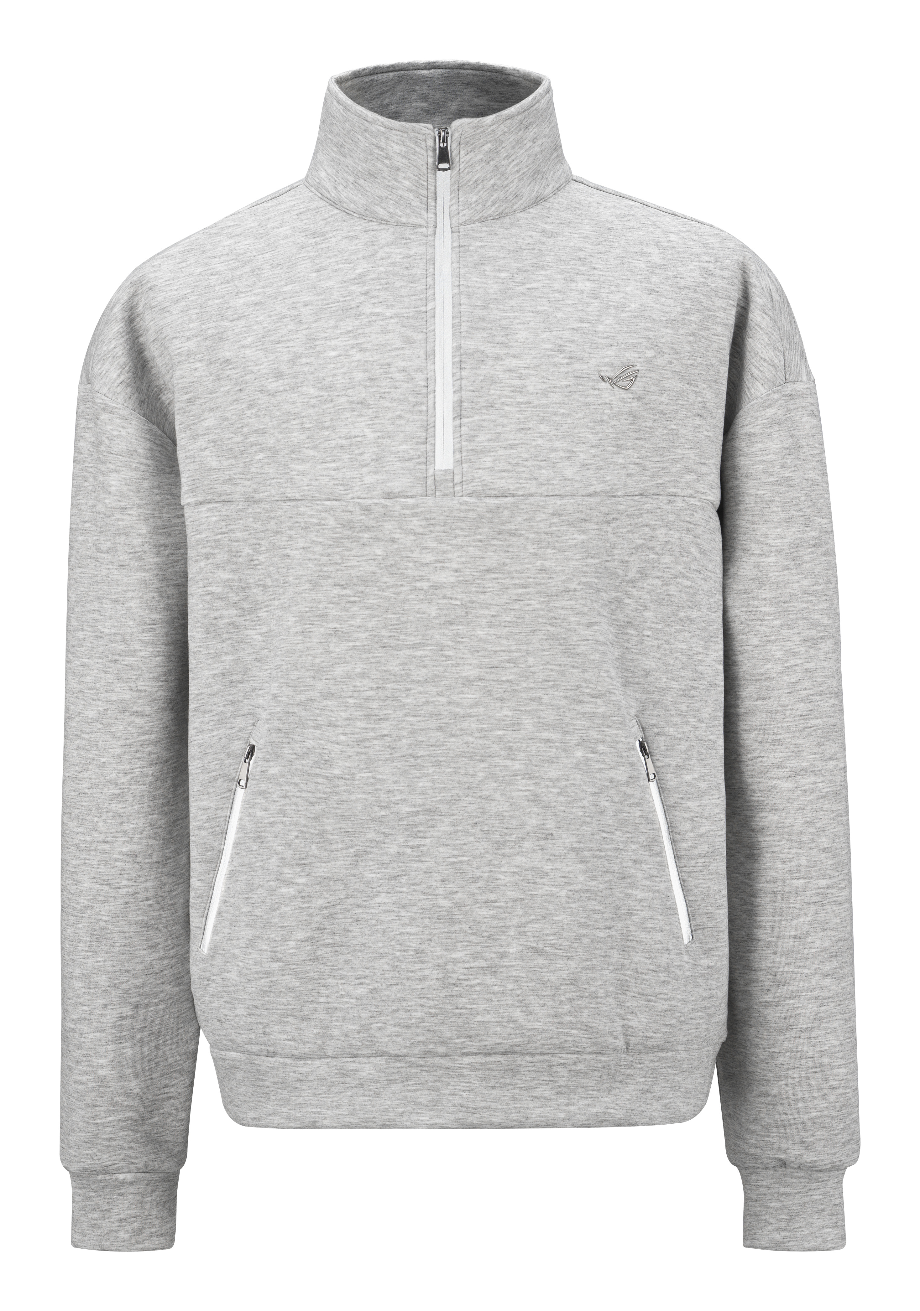 ASUS ROG Trace Sweatshirt, Erwachsener, Männlich, Sweatshirt, Grau, Zip-up collar, LangärmligBekleidung - Grau