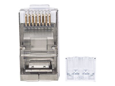 Intellinet RJ45 Modular Plugs, Cat6A, STP, 3-prong, for solid wire, 15 µ gold plated contacts, 90 pack - Netzwerkanschluss - RJ-45 (M)STP - CAT 6a - robust (Packung mit 90)