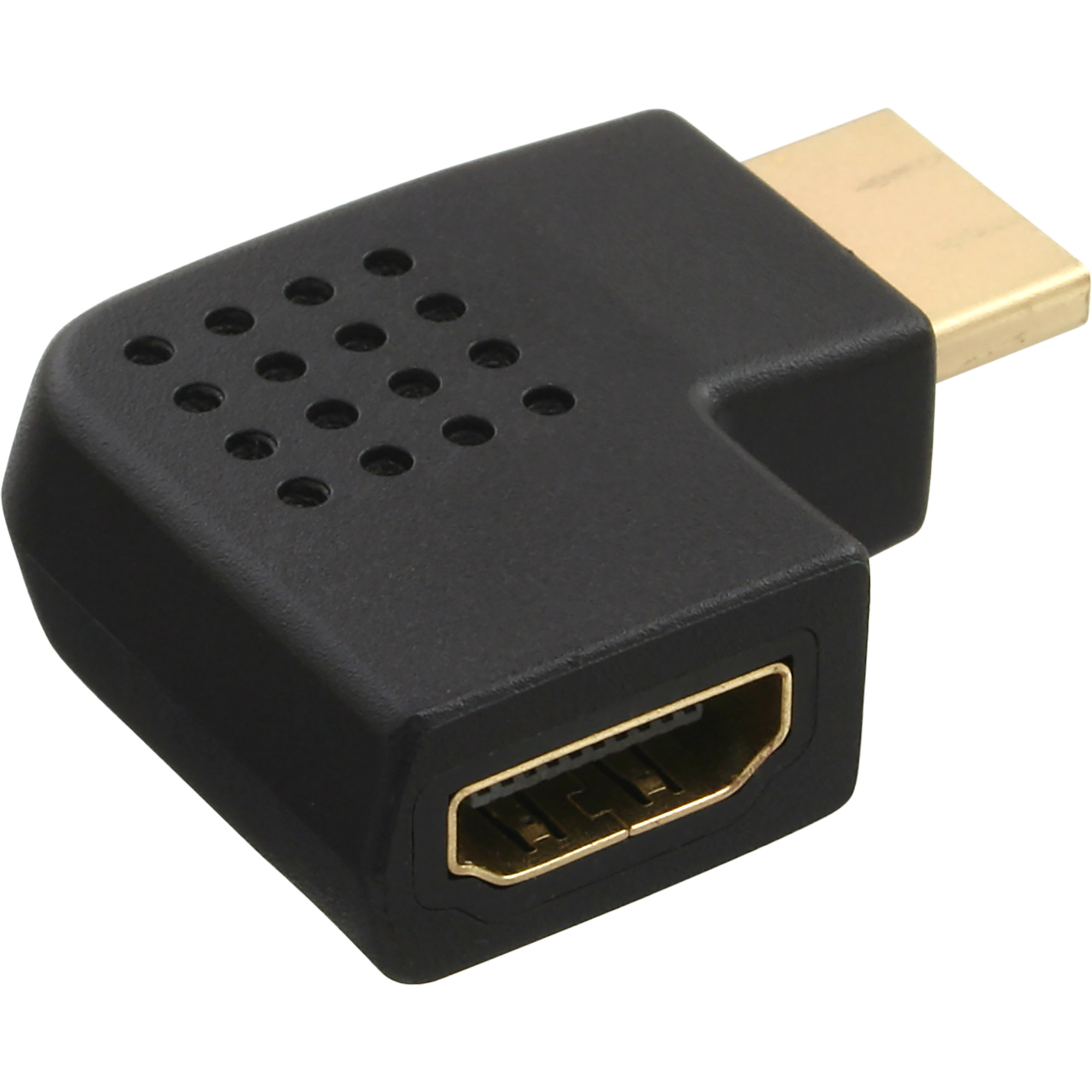 InLine HDMI Adapter - Stecker / Buchse - seitlich links gewinkelt - 4K2Kweiblich - Schwarz - links-gewinkelter Stecker