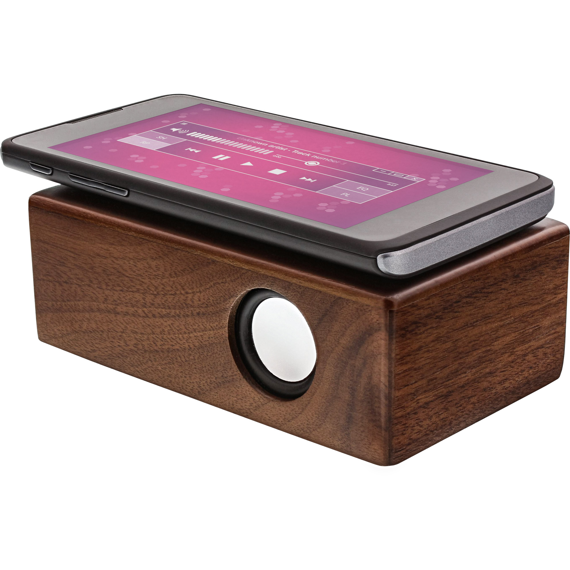 InLine woodbrick - Induktionslautsprecher im Echtholzgehäuse - WalnussBluetooth - 3 Watt - Nußbaum