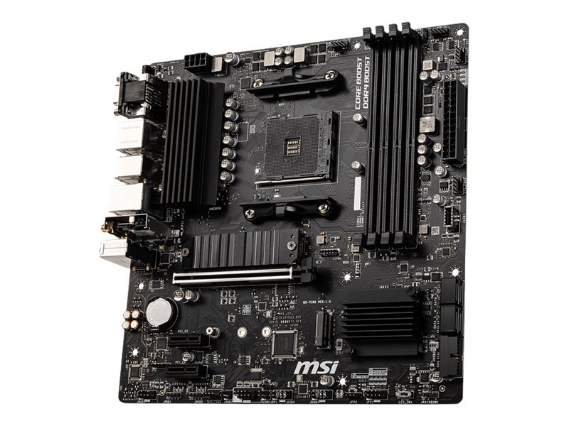 MSI B550M PRO-VDH WIFI, AMD, Sockel AM4, AMD Ryzen 3000 Series, Sockel AM4, DDR4-SDRAM, 128 GB AMD B550 - AM4 - 4x Dimm  - 1x PCI-E x16 - 2x PCI-E -  - HDMI - Display Port - RTL 8111HN LAN - SATA/ATA